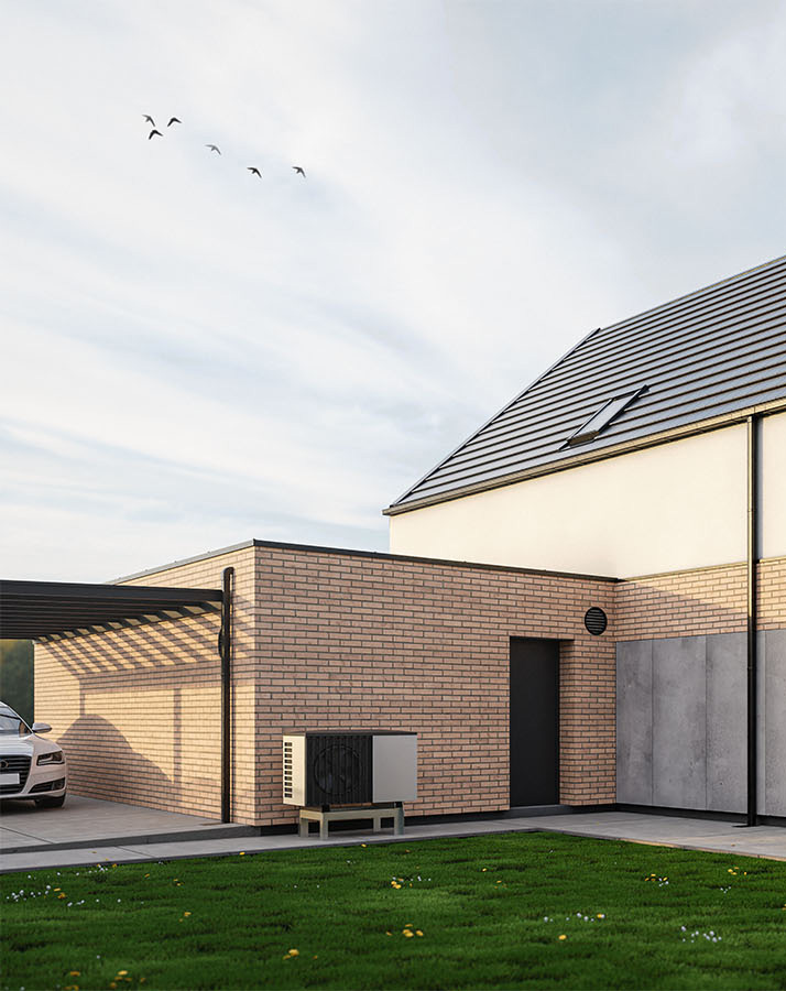 Domu jednnorodzinny z pompą ciepła